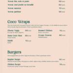 Menu Coco palm Casablanca